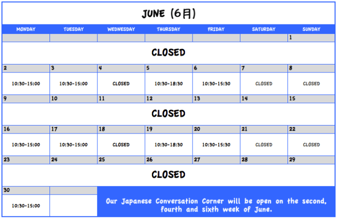 June Schedule